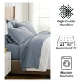 thumbnail image 6 of Extra Deep Pocket King Sheet Set, 6-Piece Ultra-Soft Microfiber Bed Sheets with 21" Deep King Fitted Sheet, Oversized Flat Bedsheet, 4 Pillowcases, Slate Blue, 6 of 9