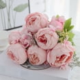 thumbnail image 6 of 13-Heads Artificial Peony Bouquet, Fake Flowers, Artificial Flowers Peonies, Silk Flowers for Home Decor Indoor, Faux Silk Flowers for Living Room, Wedding & Home Table Decor 1Pcs, 6 of 9