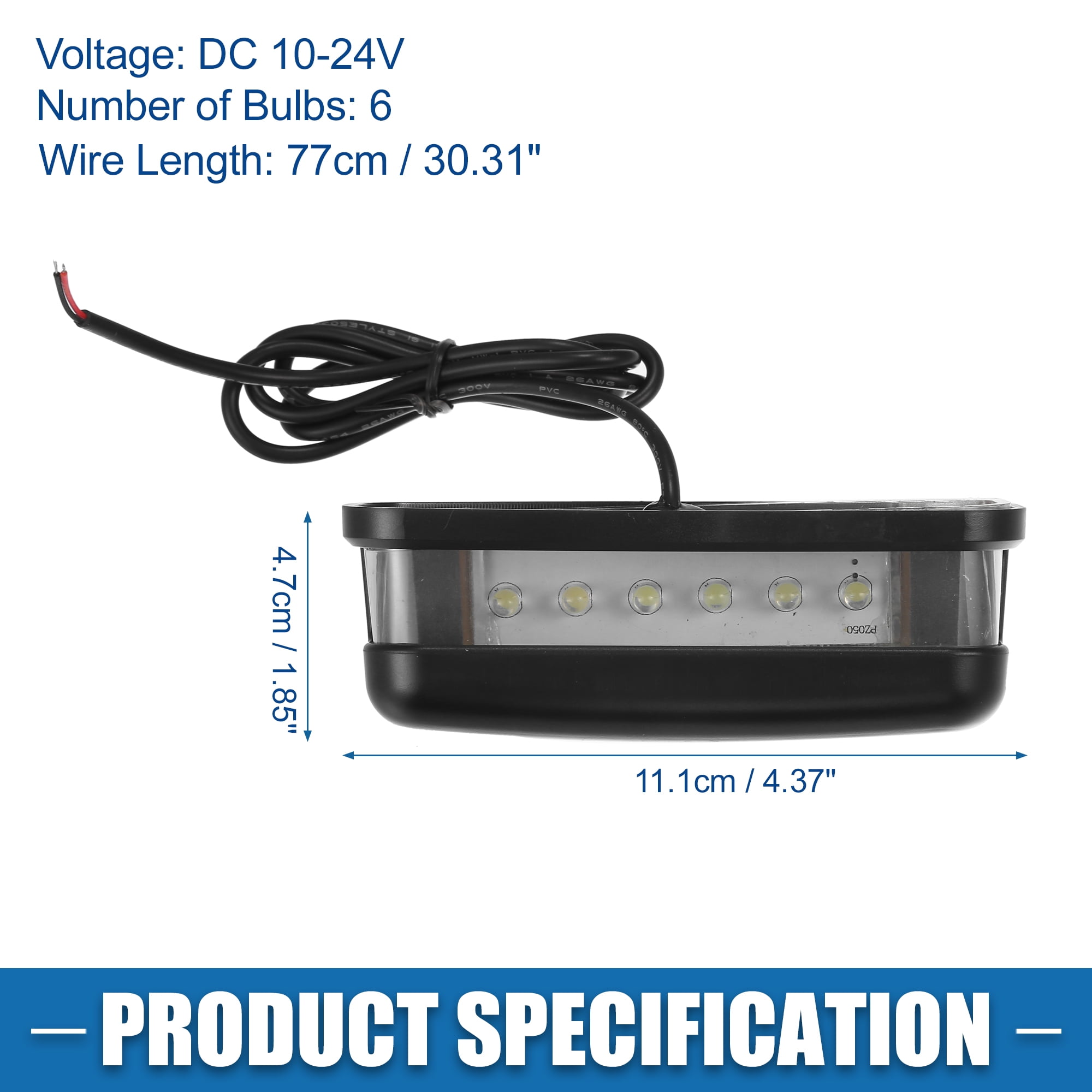 2 Pcs Car LED License Plate Light Assembly No.XFC100550 for Land Rover Defender 90 1994-1997
