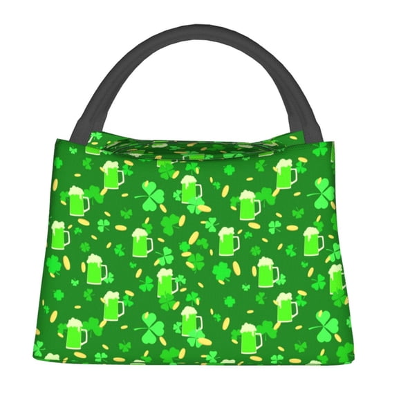 Fotbe St Patrick's Day2 Bolsa Térmica Portátil con Estampado, Bolsa de Entrega de Alimentos Aislada, Bolsa Reutilizable de Gran Capacidad para Comidas y Supermercado