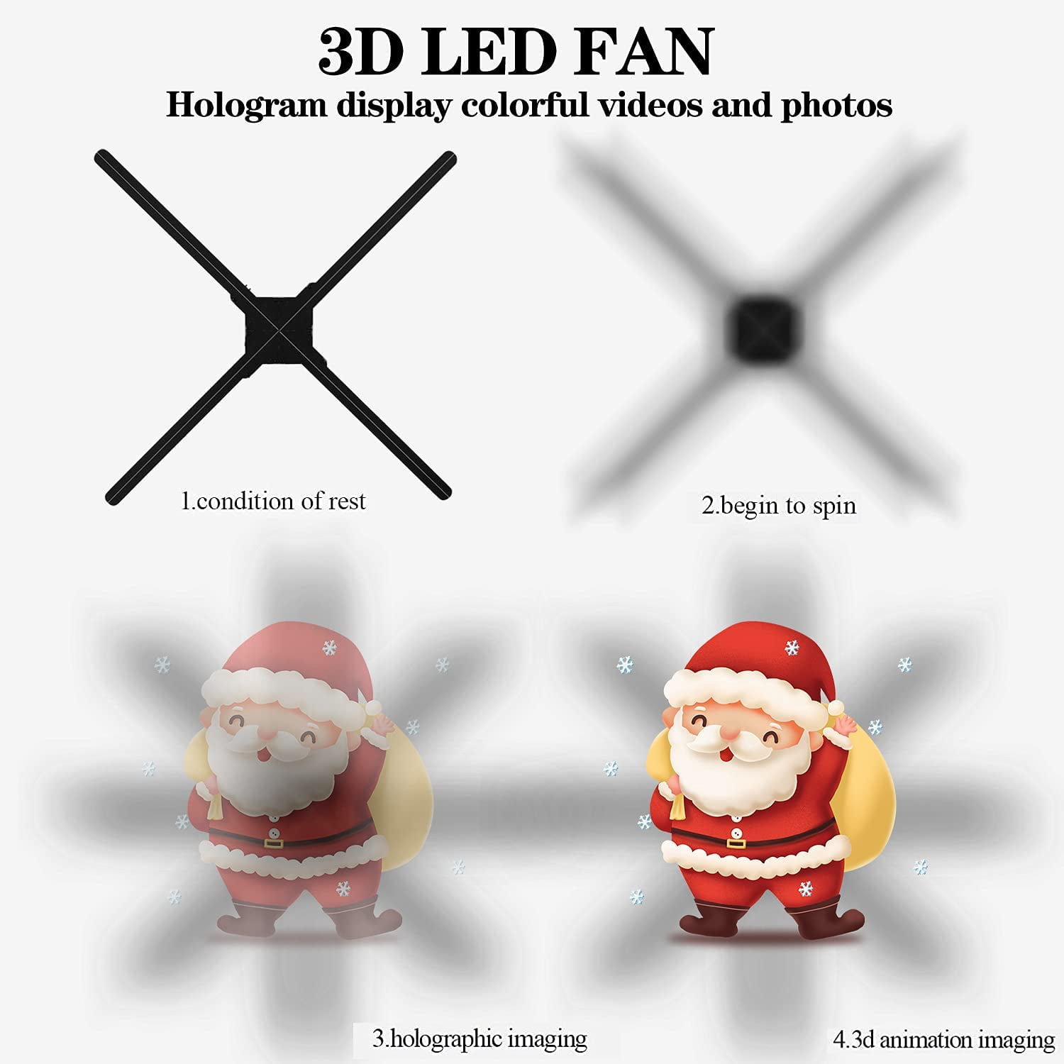 Acrylic Display Case Box, Clear, Assemble, for Collectibles, 3D Hologram Fan Up To 16.5 Inches