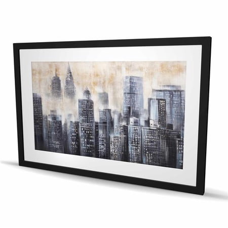 Begin Home Decor C1FM2436OLQ3FO 24 x 36 in. Buildings Through the Clouds - Office Building Framed Print