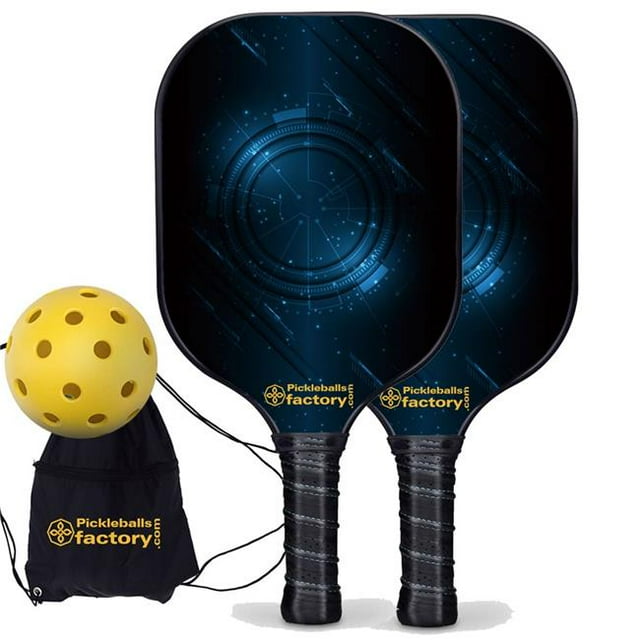 Pickleball Factory PB00049-1-C Pickleball Starter Set - Technology Custom Pickleball Paddle, Home Pickleball Set, Carbonfiber Graphite