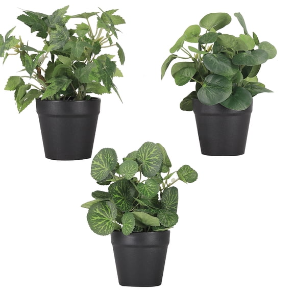 Oumilen Artificial Potted Plants Set of 3, Simulated Greenery for Eco-Friendly Home Office Decor