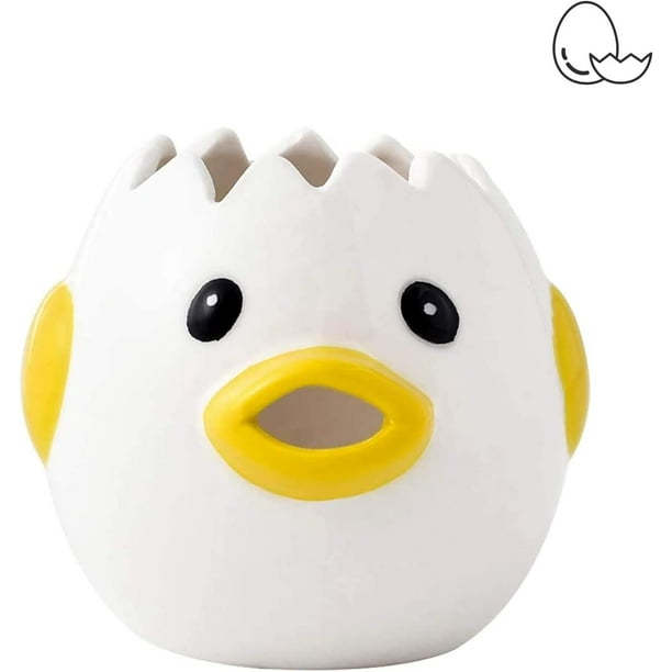 Separador de yema de huevo, estilo de huevo de gallina de cerámica, separador de huevo de dibujos animados, accesorios de herramienta para hornear de yema de huevo de cocina para el hogar