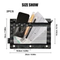 thumbnail image 3 of Qxltty Black Design American Flag Pencil Pouches for 3 Ring Binder Clear Window Zipper Pencil Case for Office College Supplies, 3 of 6