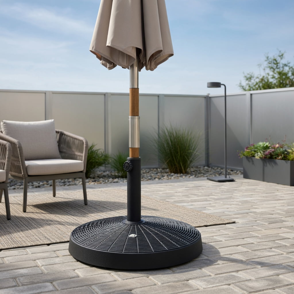Resenkos Outdoor Umbrella Base,49 LBS Patio Resin Umbrella Base Stand for Outdoor, Black