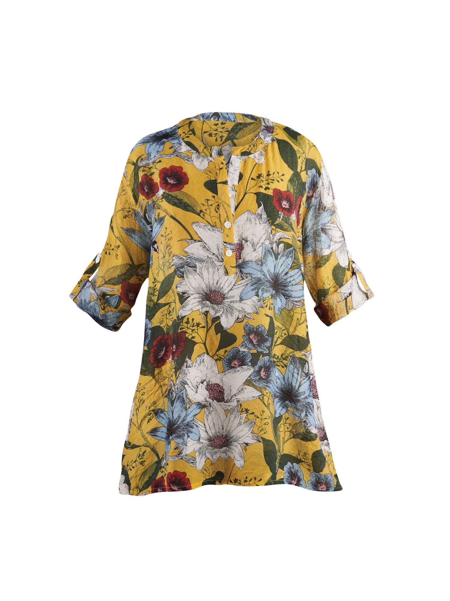 yellow floral tunic
