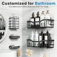 thumbnail image 2 of Shower Caddy, Shower Shelves 5 Pack, Adhesive Shower Organizer for Bathroom & Kitchen, No Drilling, Large Capacity, Rustproof SUS304 Stainless Steel Bathroom Organizer, Bathroom Accessories, Black, 2 of 7