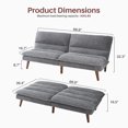 thumbnail image 5 of edx Stylish Futon Sofa Bed - Memory Foam Convertible Loveseat, Perfect Sleeper Convertible Futon Couch for Living Room, Corduroy Upholstery,Gray, 5 of 8
