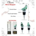 thumbnail image 3 of Cheers Decorative Glass Wine Stopper, Fun Wine Stoppers for Nautical Beach Themed Wine Bar & Kitchen Decor, Metal & Rubber Plug Wine Saver Cork Stoppers & Champagne Bottle Stopper - 5" SEAL ANIMAL, 3 of 8