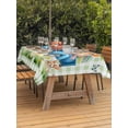 thumbnail image 4 of 60x84 Inch Outdoor Tablecloth with Umbrella Hole Zipper Rectangle Green Plaid Easter Rectangular Tablecloths Outside Waterproof Blue Truck Spring Floral Bunny Animals Patio Table Cover for Picnic, 4 of 8