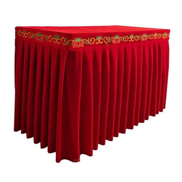 Mantel budista Temple Supply, delicado mantel de loto para mesa de templo. Loto rojo brillante