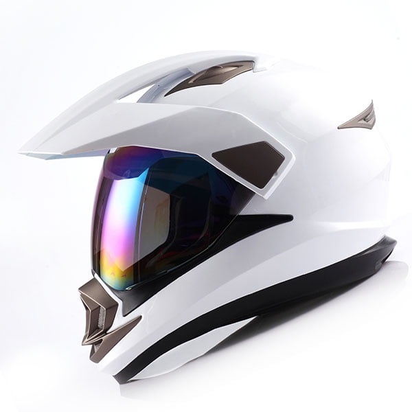 XXL, Black Woljay Dual Sport Off Road Motorcycle helmet Dirt Bike ATV D.O.T Certified Visor Shield Clear
