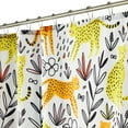thumbnail image 6 of Fabric Shower Curtain, 72" x 72", Machine Washable, Quality Reinforced Buttonholes for Bathroom, Guest Bath, Stalls, Tubs - Leopards Design - Yellow/Orange, 6 of 6
