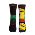 thumbnail image 2 of Women's Men's Black Power African Flag Colorful Novelty Pattern Crew Athletic Socks, 2 of 7