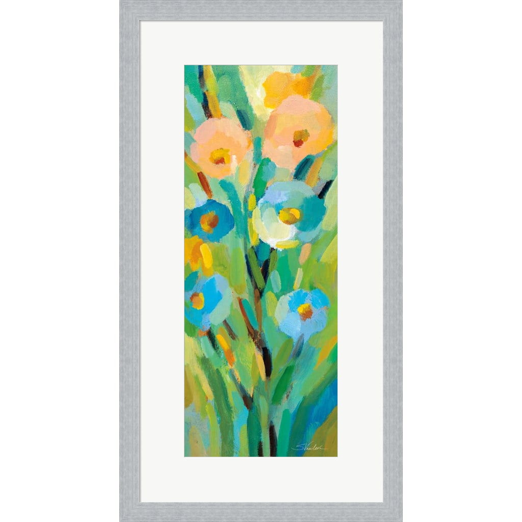 Sunshine Branches II Framed Floral Print in Platinum Silver Frame