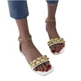 thumbnail image 4 of Zapatos de mujer Moda Color sólido Minimalista Cadena de metal Cremallera Sandalias planas de princesa Wmkox8yii shjk6978, 4 of 9