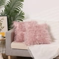 thumbnail image 6 of Unique Bargains Faux Fluffy Zipper Closure Cushion Covers Throw Pillow Covers (2 Count) Pink 18" x 18", 6 of 6