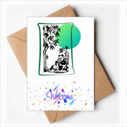 Panda Food Mother Art Deco Fashion Welcome Back Greeting Cards Envelopes Blank