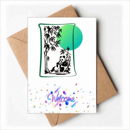 Panda Food Mother Art Deco Fashion Welcome Back Greeting Cards Envelopes Blank