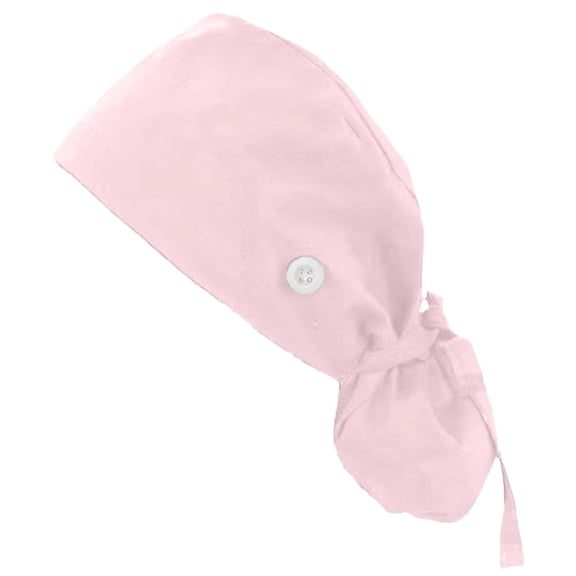 vlrwzc Nurse Hat, Scrub Cap, Unisex Medical Doctor Cap, Adjustable Sweat Absorption Cap for Women Working Hats with Buttons Ribbon Ties
