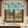 thumbnail image 6 of 2 Pack Valances for Window, Christmas Blue Short Curtains for Kitchen Bedroom Living Room, Xmas Cute Elk Winter Leaves Cartoon Snowflake Rod Pocket Small Window Treatment Valance Drapes 42 x 12 Inch, 6 of 8