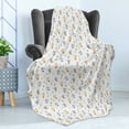 thumbnail image 4 of Cartoon Soft Flannel Fleece Throw Blanket, Nursery Theme of Bear Bunny and Fox with Scarfs and Hats Snowflakes, Cozy Plush for Indoor and Outdoor Use, 50" x 60", Multicolor, by Ambesonne, 4 of 5