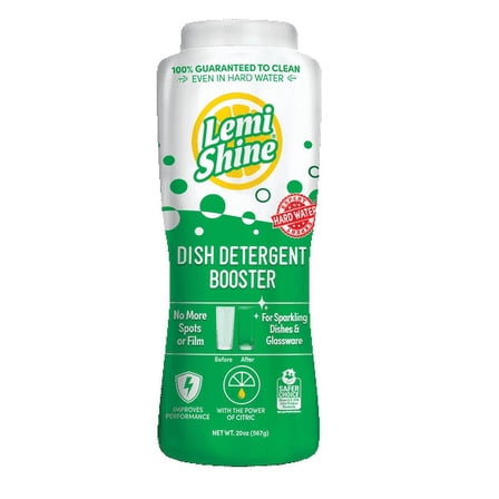 Lemi Shine Dish Detergent Booster, Gets Rid of Hard Water Spots, 20 oz