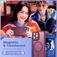 thumbnail image 3 of Compatible with iPhone 15 Pro Max Case with Built-in Camera Lens Protectors Translucent Magnetic 15 Pro Max Phone Case 6.7" [Compatible with Mag-Safe][Great Grip Feeling], Red, 3 of 13