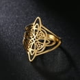 thumbnail image 6 of Witchcraft Witch Knot Ring 14K Yellow Gold Finger Rings Wicca Triquetra Celtics Knot Amulet Protection Jewelry Women Men, 6 of 10
