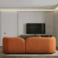 thumbnail image 5 of Bodur Japandi Style Luxury Modern Orange Boucle Fabric Curvy Arm Couch, 5 of 6