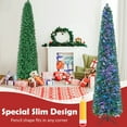 thumbnail image 7 of Topcobe 5/6/7/8 FT Pre-Lit Christmas Pencil Tree with Colorful Fiber Optics Green, Christmas Tree for Christmas Decoration-8 ft, 7 of 7