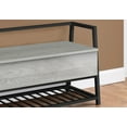thumbnail image 2 of Monarch Specialties Bench, Entryway, Hallway, Storage, 42" Rectangular, Metal, Laminate, Grey, Black, Contemporary, Modern, 2 of 4