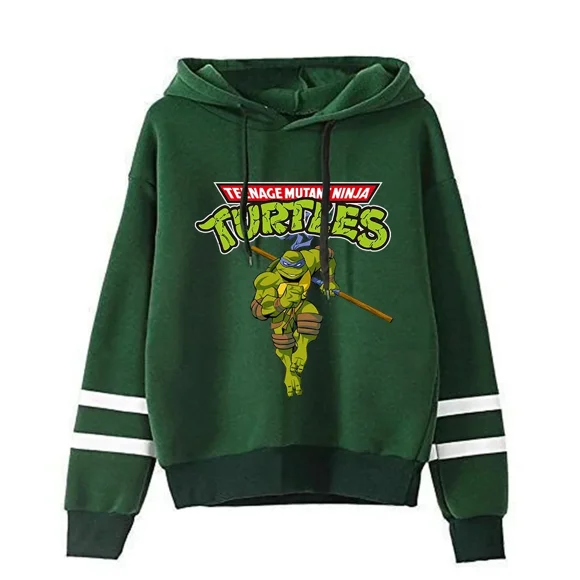 Teenage Mutant Ninja Turtles Stripe Hoodie Anime Cartoons Print Hooded Jacket Print Fashion Sweatshirt Long Sleeve Christma Gift