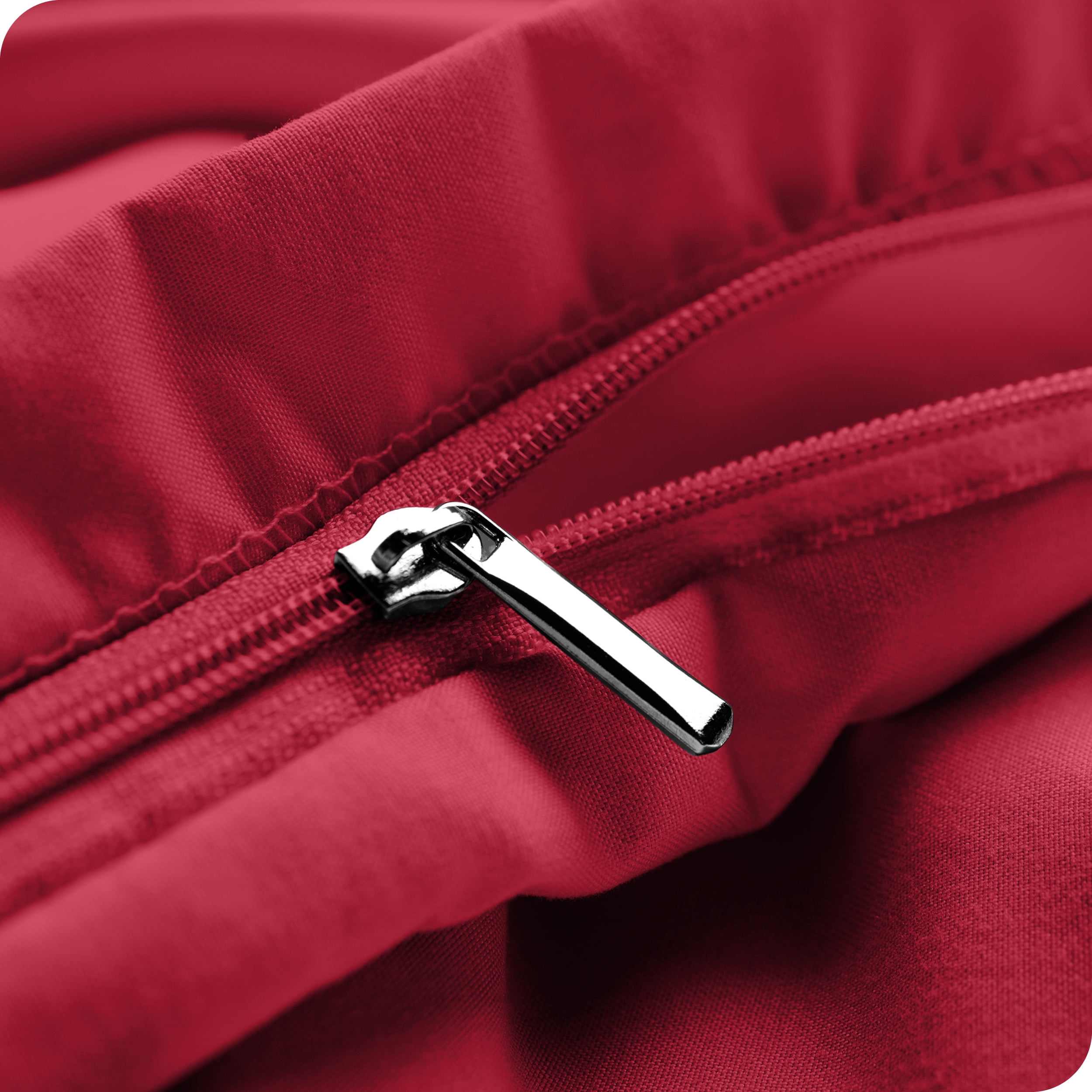 Bare Home Microfiber Duvet Cover & Sham Set, Queen, Red, 3-Piece