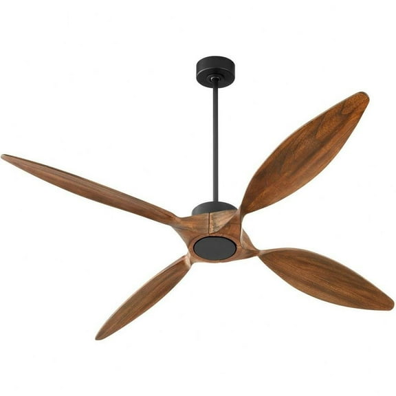 Vallenders Road 4 Blade Wifi Ceiling Fan in Soft Contemporary Style-13.5 inches Tall and 66 inches Wide-Matte Black Finish-Studio White/Weathered Gray