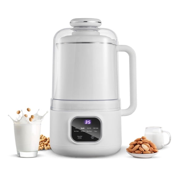 8-in-1 Nut Milk Maker, 34oz Soy Milk Machine, Oat Milk Maker with Self-Cleaning, for Almond, Rice, Juice, Smoothie, Boil Water, 12H Delay