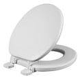 thumbnail image 3 of asiento para baño permajuste y bisagras ajustables alargado blanco madera, 3 of 6