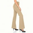 thumbnail image 4 of Wide Leg Pants for Women, Yoga Pants with Pockets High Waist Casual Straight Dress Pants Petite/Tall/Regular Beige L, 4 of 7