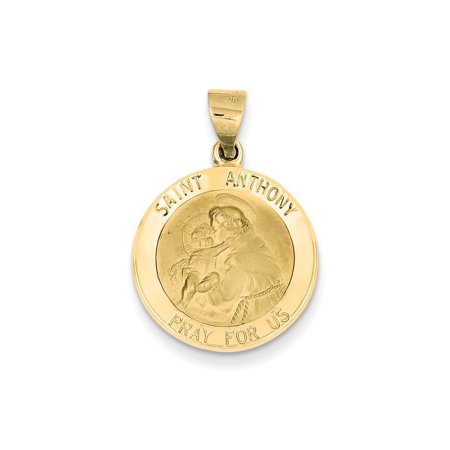 - 14k Yellow Gold Saint Anthony Medal Pendant Charm Necklace Religious Patron St For Women