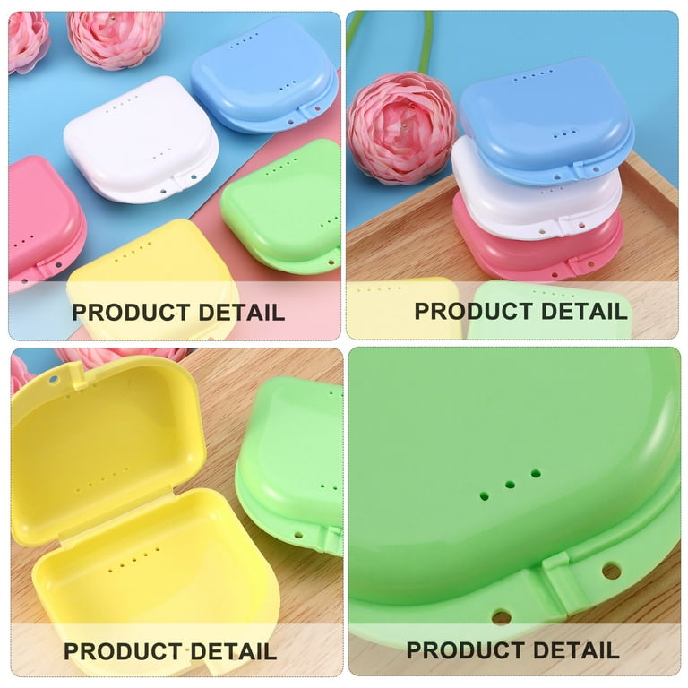 Retainer Case With Vent Holes and Hinged Lid Snaps Mouth Guard