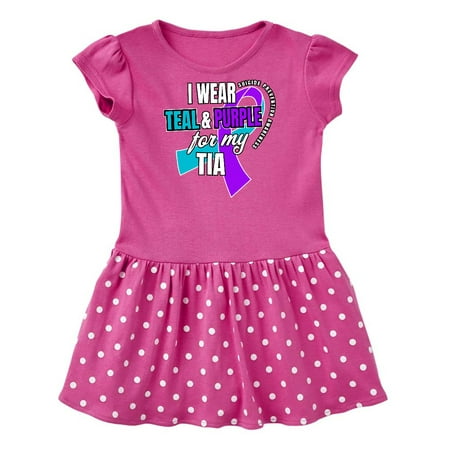 

Inktastic Suicide Prevention I Wear Teal and Purple for My Tia Gift Baby Girl Dress