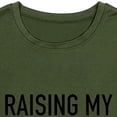 thumbnail image 7 of YHAJDS Women's Short Sleeve Tops Raising My Husband Is Exhausting Letter Print Round Neck Tee, 7 of 7