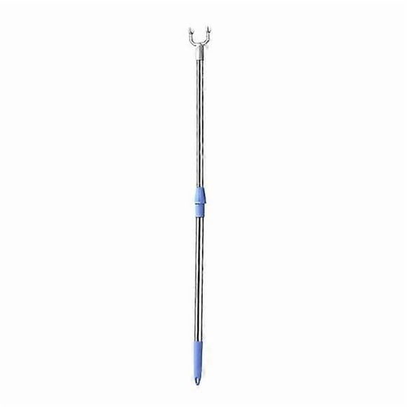 Clothes Pole Stainless Steel U-shaped Fork Retractable Telescoping Rod Hook for Hanging Garments Strong Load Capacity Collapsible Clothes Rack