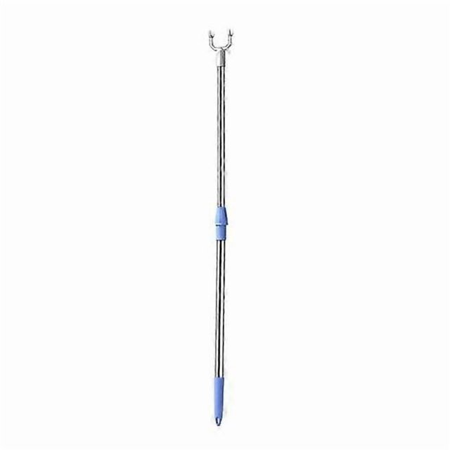 Clothes Pole Stainless Steel U-shaped Fork Retractable Telescoping Rod Hook for Hanging Garments Strong Load Capacity Collapsible Clothes Rack