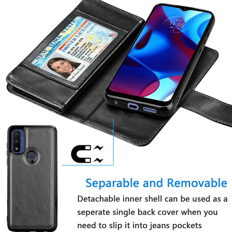 JayModCase Custodia per Motorola Moto G73,Flip Custodia Portafoglio Caso Libro con Magnetica | porta carte di credito | Supporto Stand - Nero