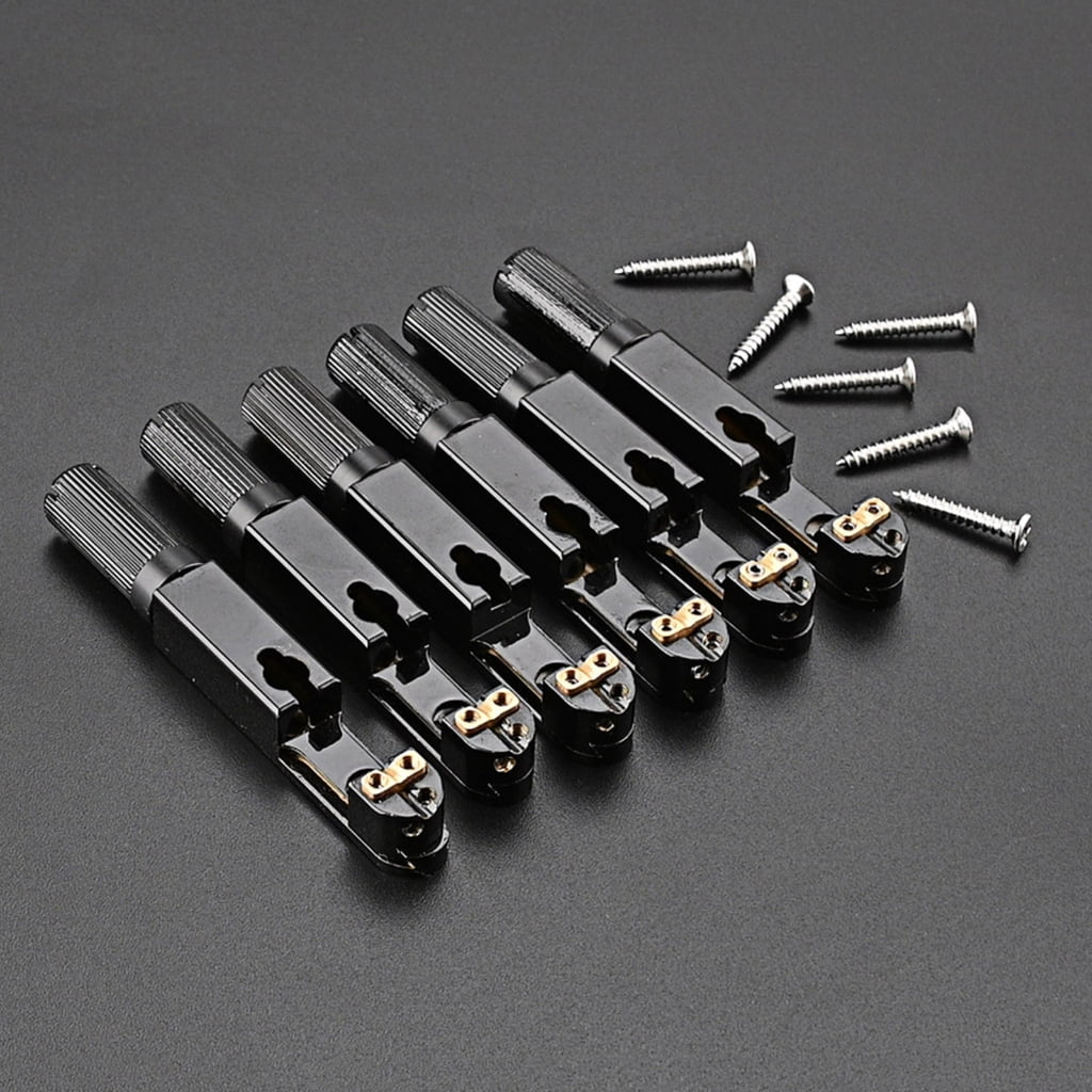 Sardfxul 6-String Hardtail Saddle Bridge for Most Electric Guitar Top Load Guitar Tailpiece Chrome 6-Saddle Hardtail Bridge