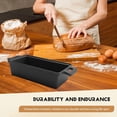 thumbnail image 3 of Cast Iron Bread Pan with Lid, Heavy Duty Loaf Pans for Baking Bread, Loaf Pans for Oven Baking, 2PCS (Black), 3 of 7