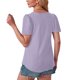 thumbnail image 5 of Tops para mujer,Camiseta de color liso para mujer, cuello redondo, manga corta, mezcla de algodón suave, transpirable, informal, para uso diario, sopatenor, 5 of 8